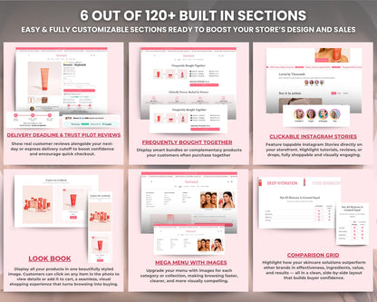 Skincare Shopify Theme 2.0 Perfect for Beauty Brands (Pink & White)