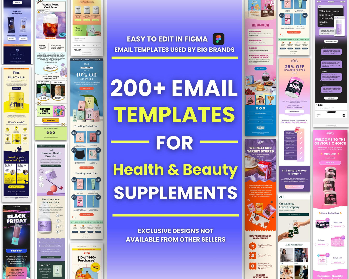 200+ Figma Email Templates for Health & Beauty Supplements