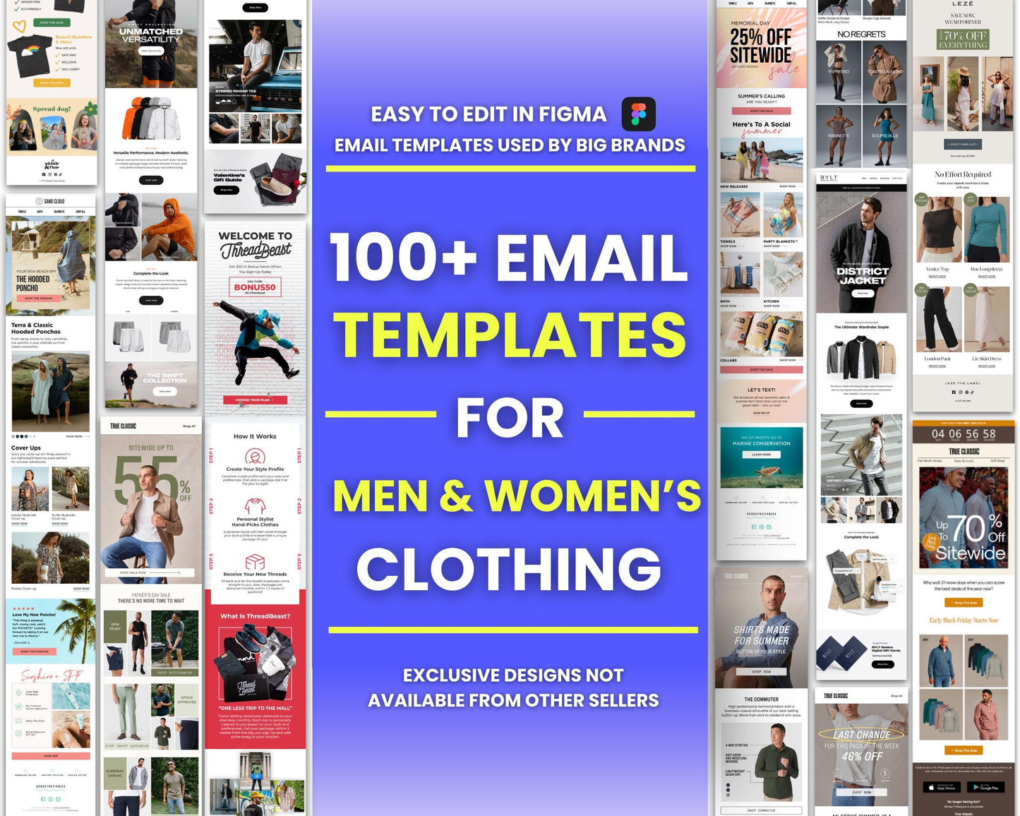 130+ Figma Email Templates for Men & Women Clothing / Fashion Brand