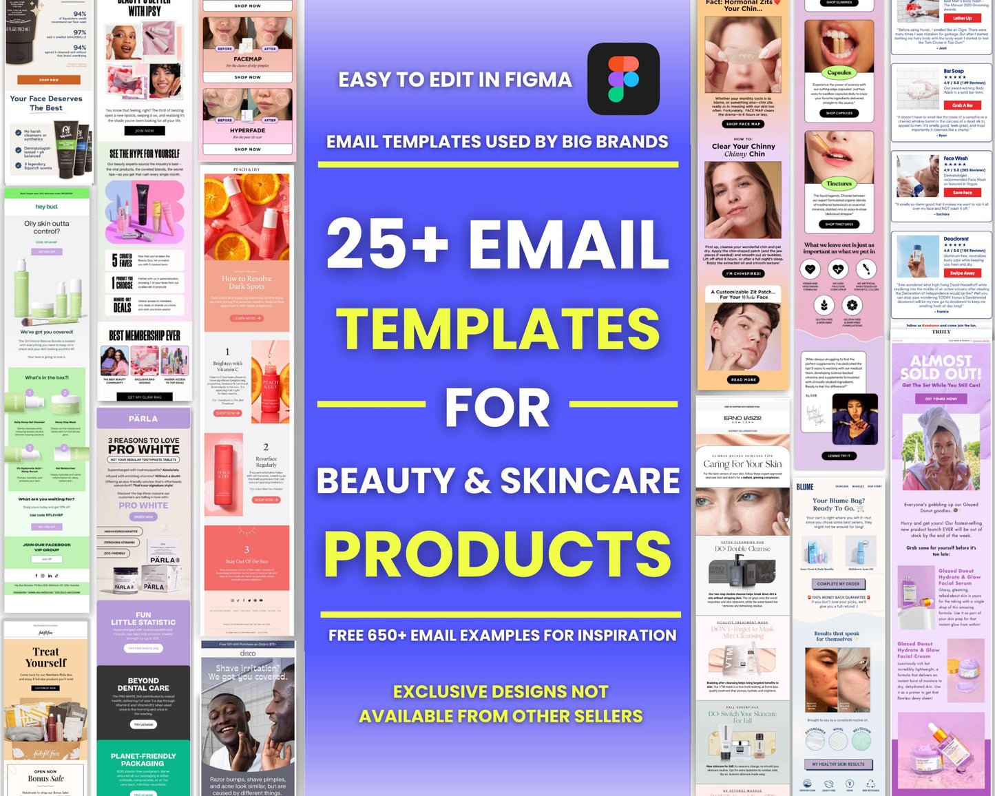 150+ Figma Email Templates for Beauty & Skincare Products