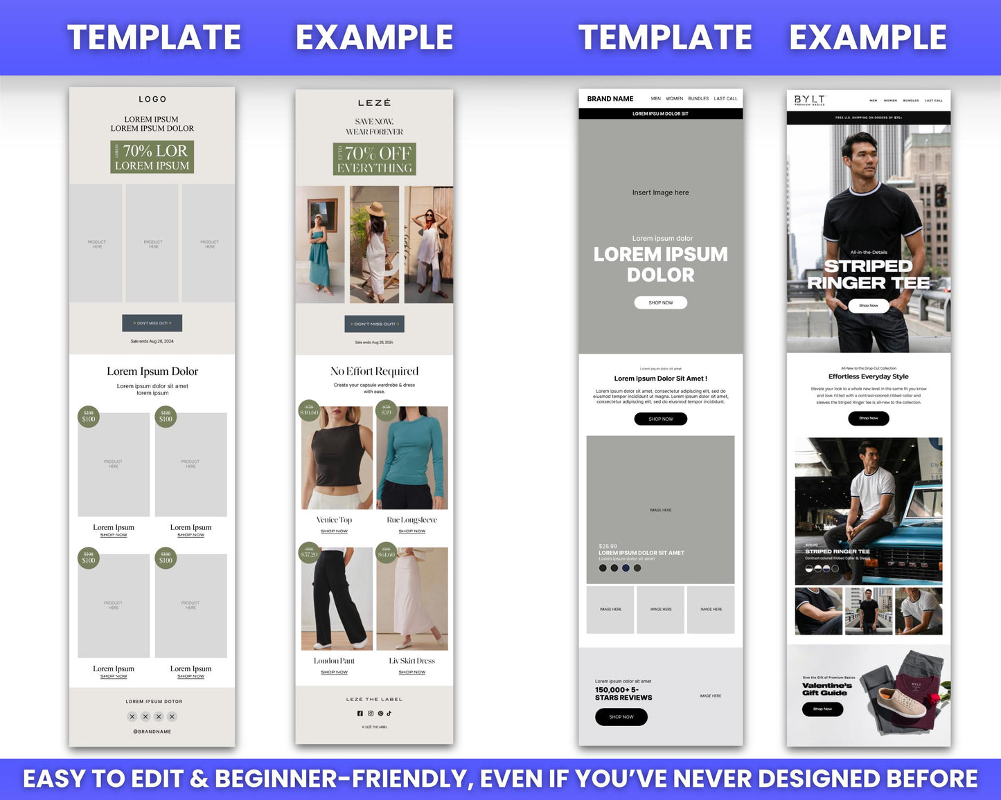 130+ Figma Email Templates for Men & Women Clothing / Fashion Brand