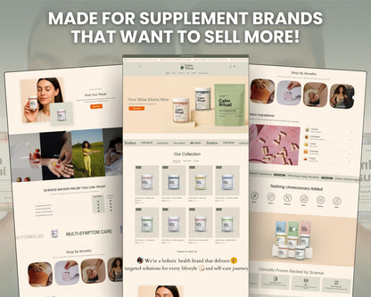 Health & Beauty Supplement Shopify 2.0 (Beige & Green) )