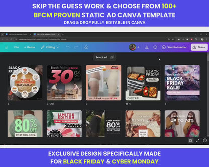 100+ BFCM Winning Static Ad Canva Templates